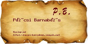 Pécsi Barnabás névjegykártya